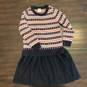 Baby Gap Size 4 Navy Blue and Pink Sweater Dress.